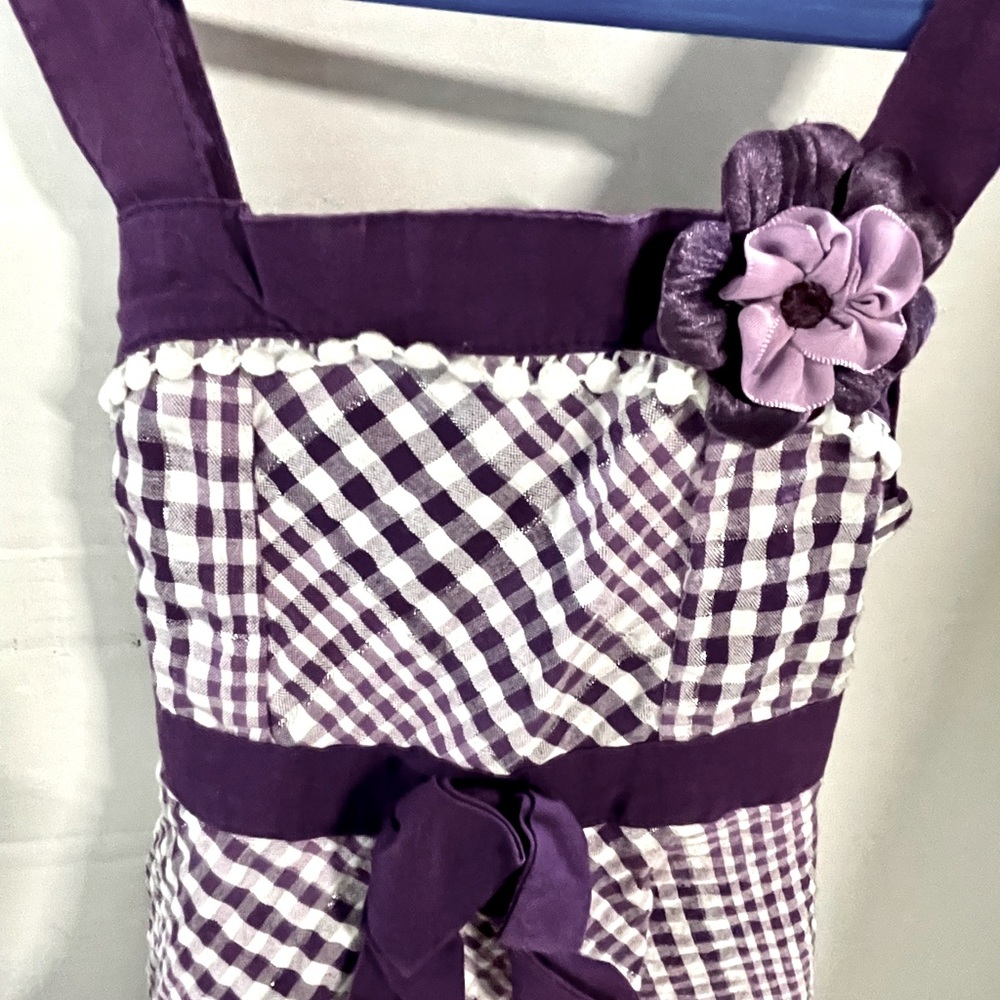 3 for $10 Bundle - Cute gingham purple dress size 5 girls